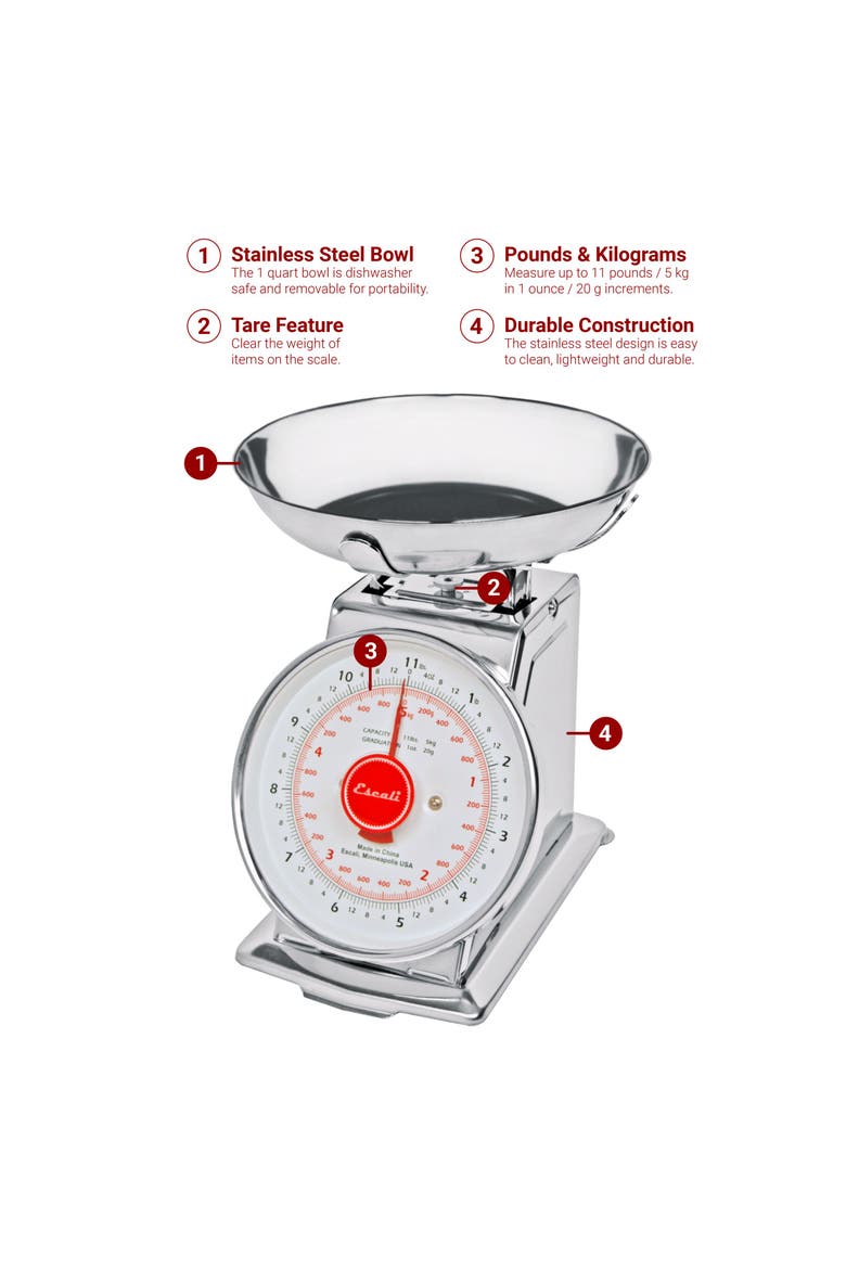 Mercado Dial Scale with Bowl, Alternate, color, Grey