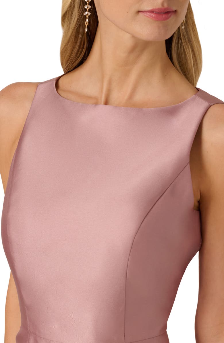 Adrianna Papell Sleeveless Mikado Fit & Flare Midi Dress, Alternate, color, Warm Cameo