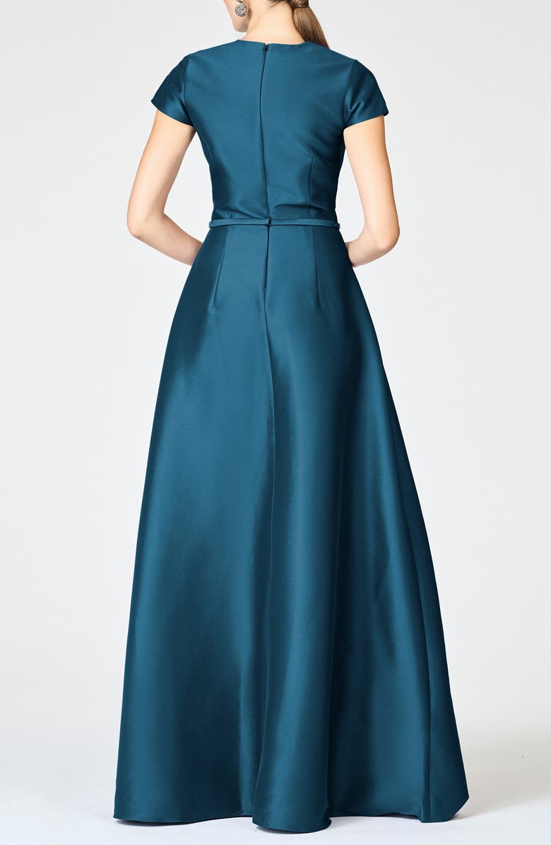 Sachin & Babi Blythe Box Pleat Belt Gown, Alternate, color, Bottle Green