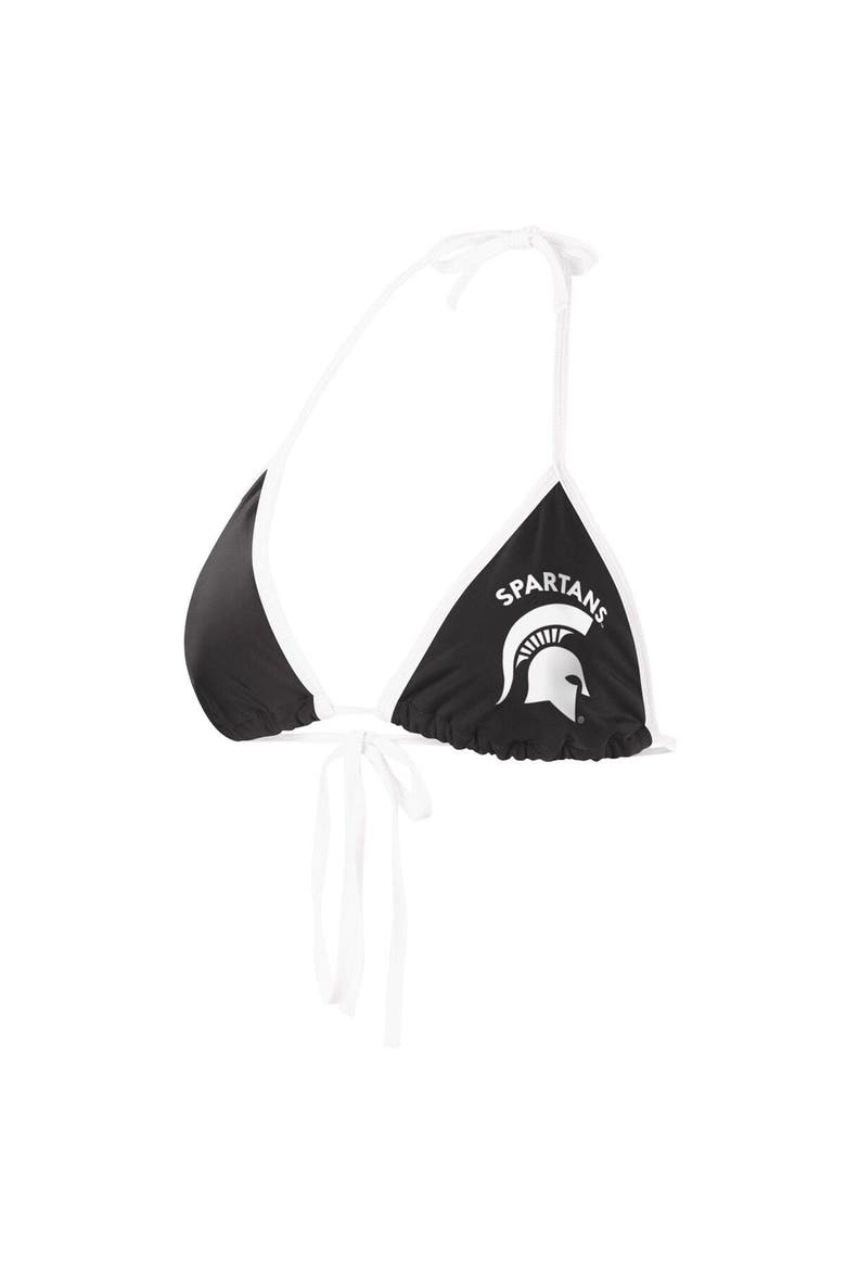 Women's G-III 4Her by Carl Banks Black Michigan State Spartans Perfect Match Bikini Top, Main, color, Black