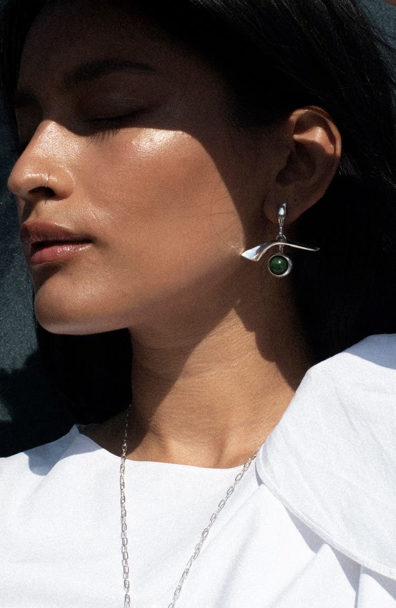 FARIS Gaze Semiprecious Stone Drop Earrings, Alternate, color,