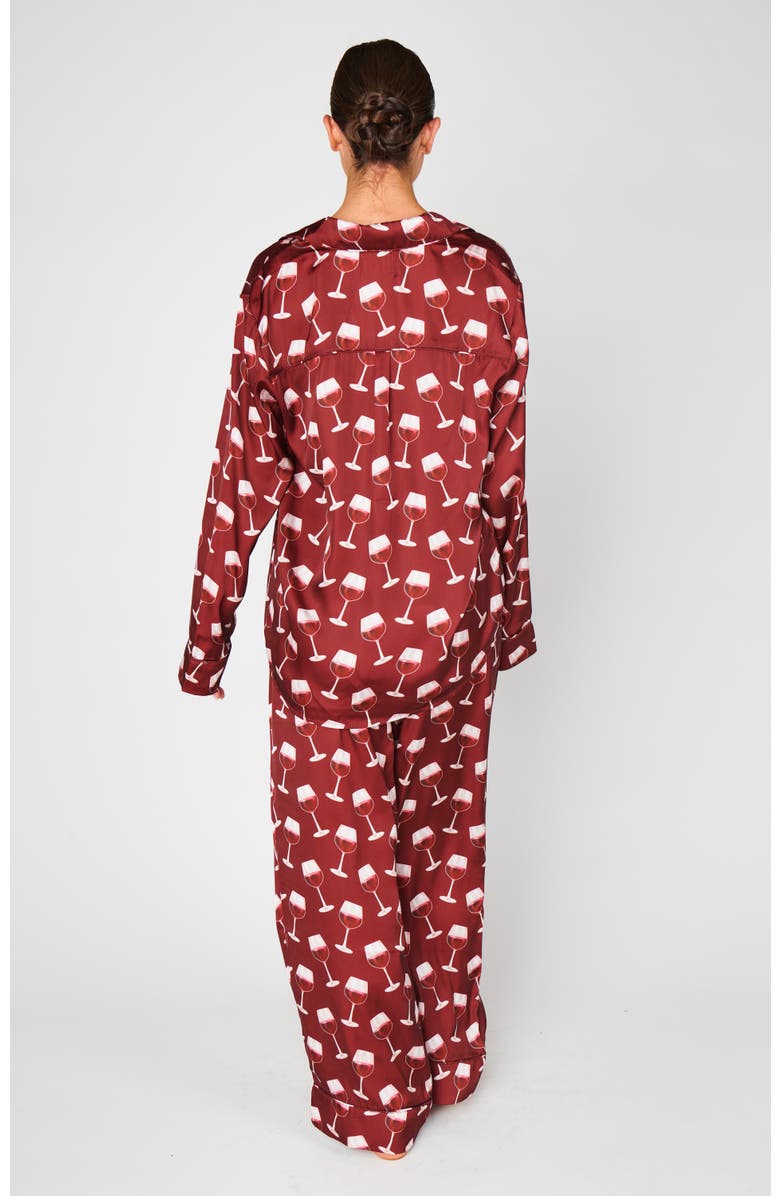 Show Me Your Mumu Classic PJ Set, Alternate, color, Red Wine Silky