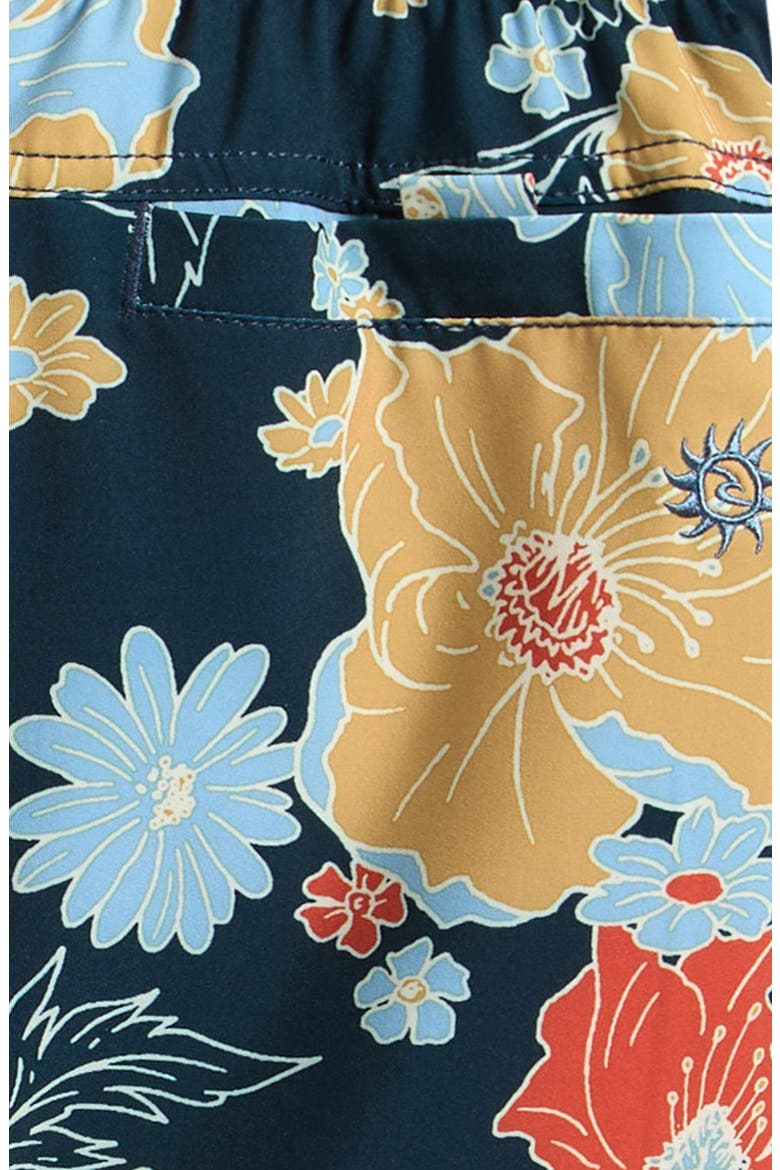 Kids' Pacific Floral Volley Swim Trunks, Alternate, color, DARK NAVY