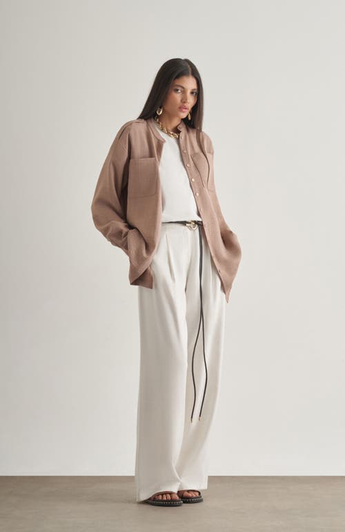 Mizalle Epaulette Tunic In Neutral