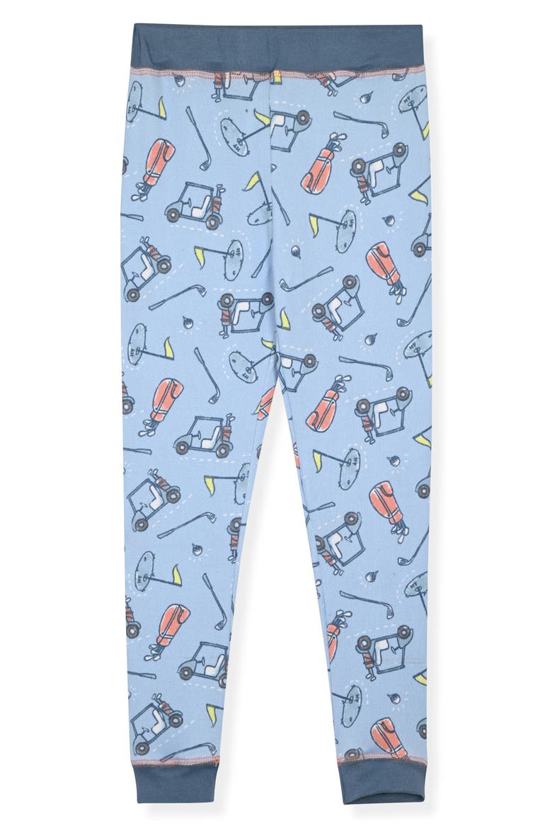 Kids' Print Fitted Short Sleeve Two-Piece Pajamas, Alternate, color, BLUE