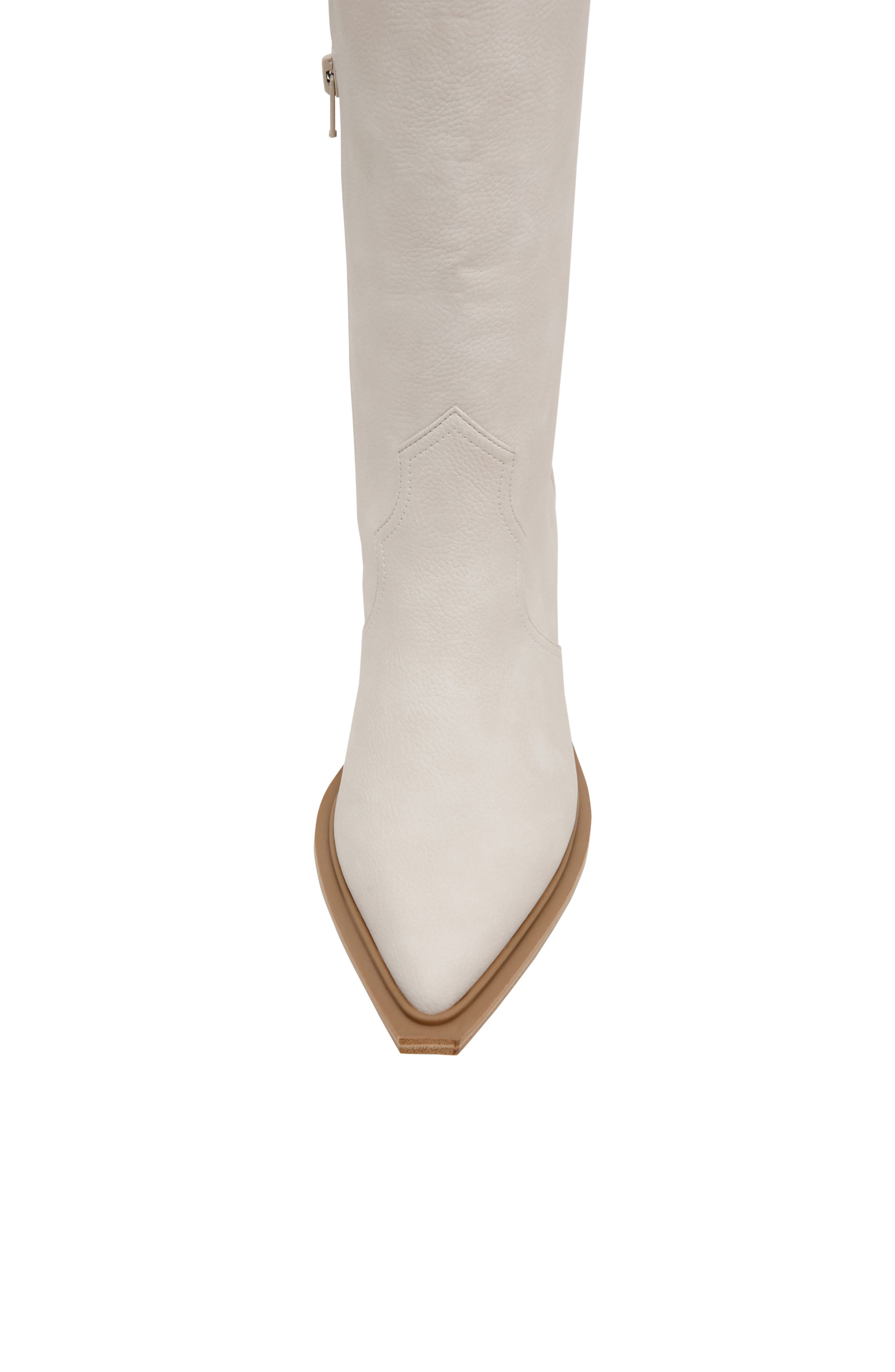 Greva Knee High Western Boot, Alternate, color, IVORY