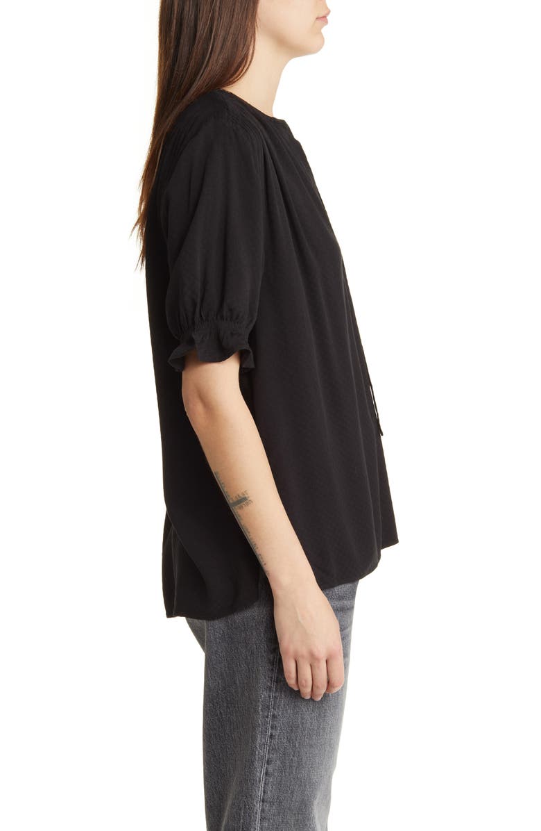 Treasure & Bond Smocked Shoulder Tie Neck Top, Alternate, color, 
