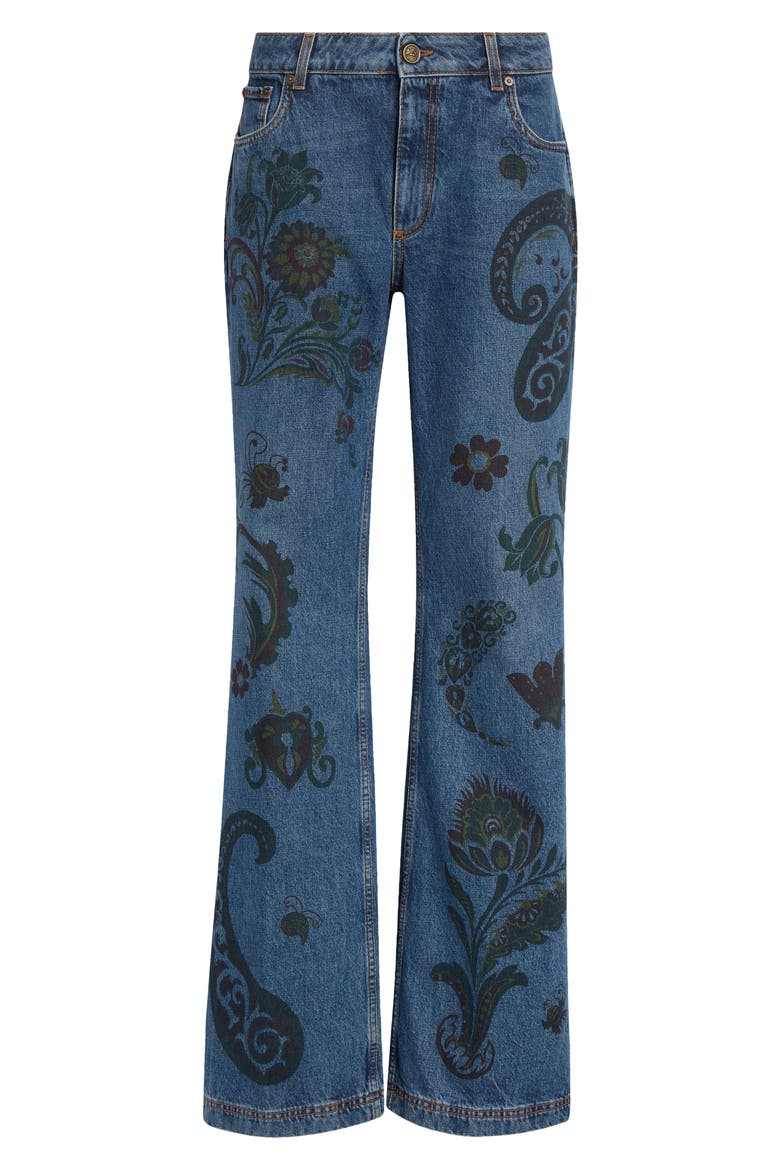 Paisley Print Flare Jeans, Alternate, color, MULTICOLOR AZURE BASE