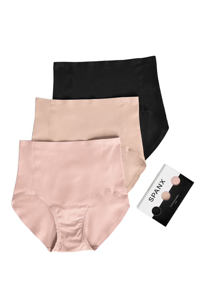 SPANXsmooth™ Fit-to-You 3-Pack Briefs, Main, color, VERY BLACK/NUDE/VINTAGE ROSE
