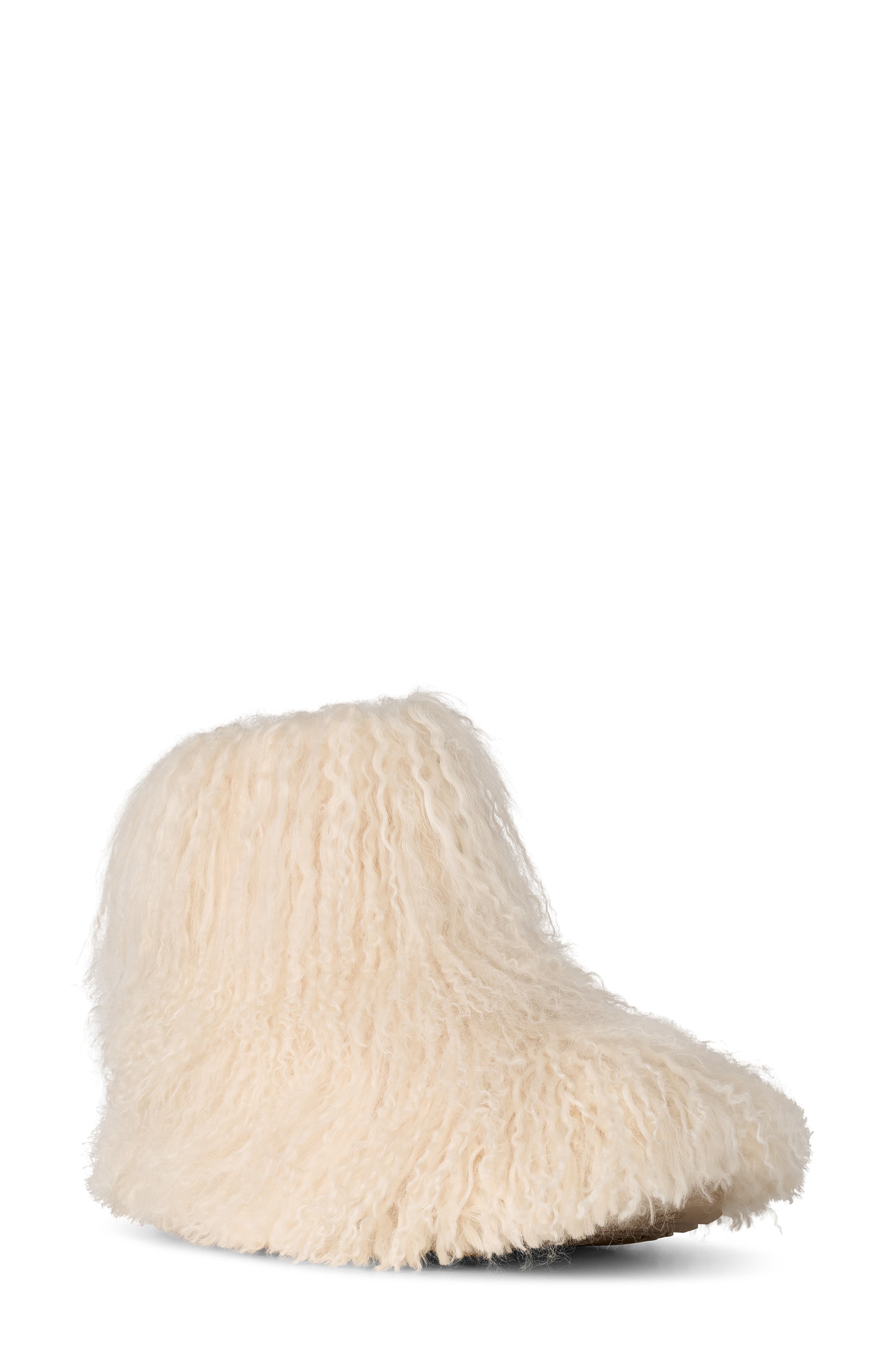 Classic Short Fluff Momma Genuine Shearling Bootie, Main, color, CREAM
