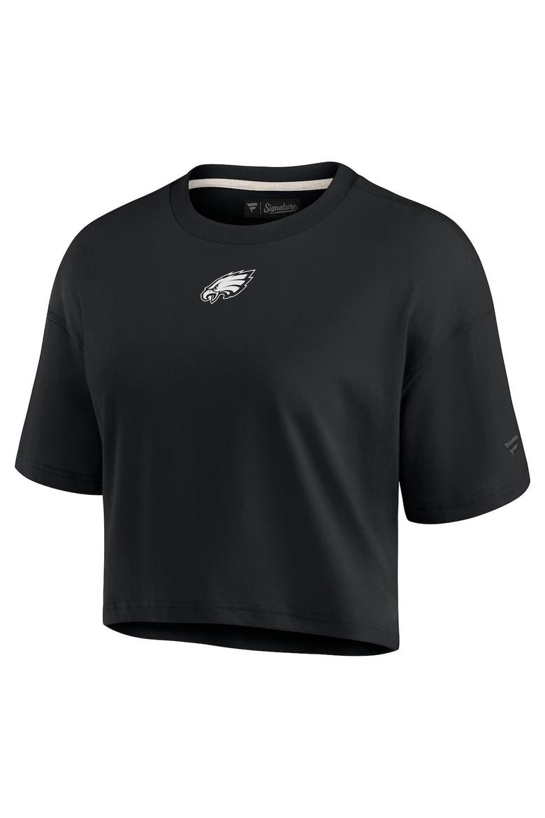 Women's Fanatics Black Philadelphia Eagles Elements Super Soft Boxy Cropped T-Shirt, Alternate, color, Black