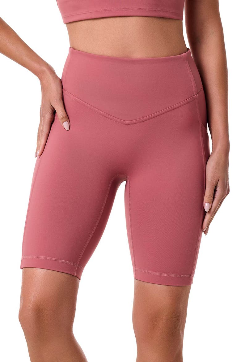 Women's Ananda Bike Shorts, UPF 50+ Sun Protection, Alternate, color, Terracotta Rose