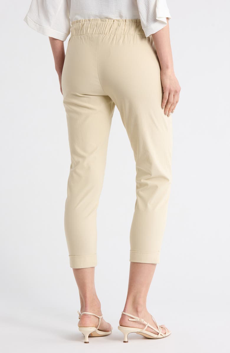 PATRIZIA LUCA Drawstring Waist Capri Pants, Alternate, color, Khaki