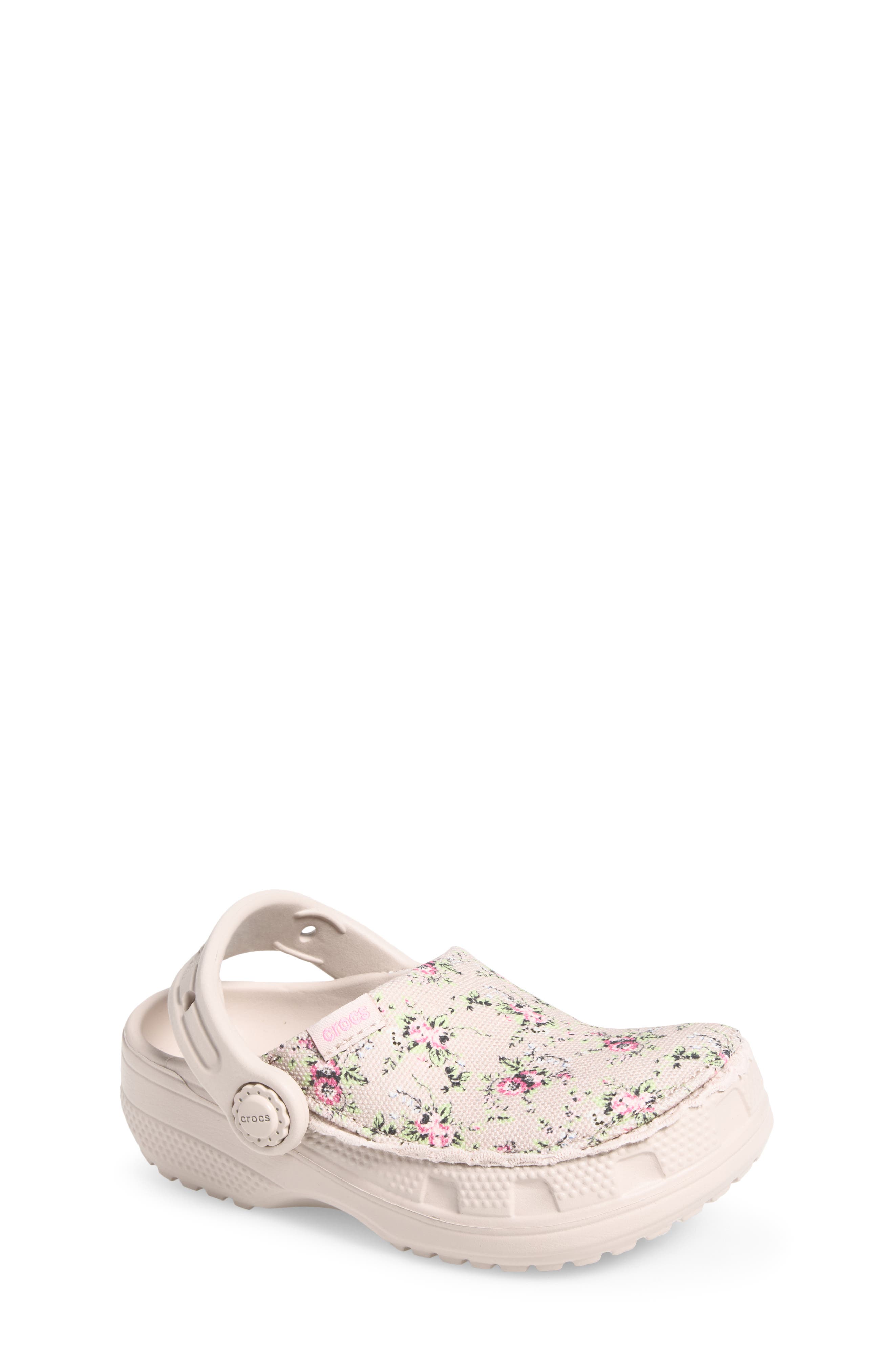 Kids' Classic Crafted Ditsy Floral Clog, Main, color, COCOA CREAM