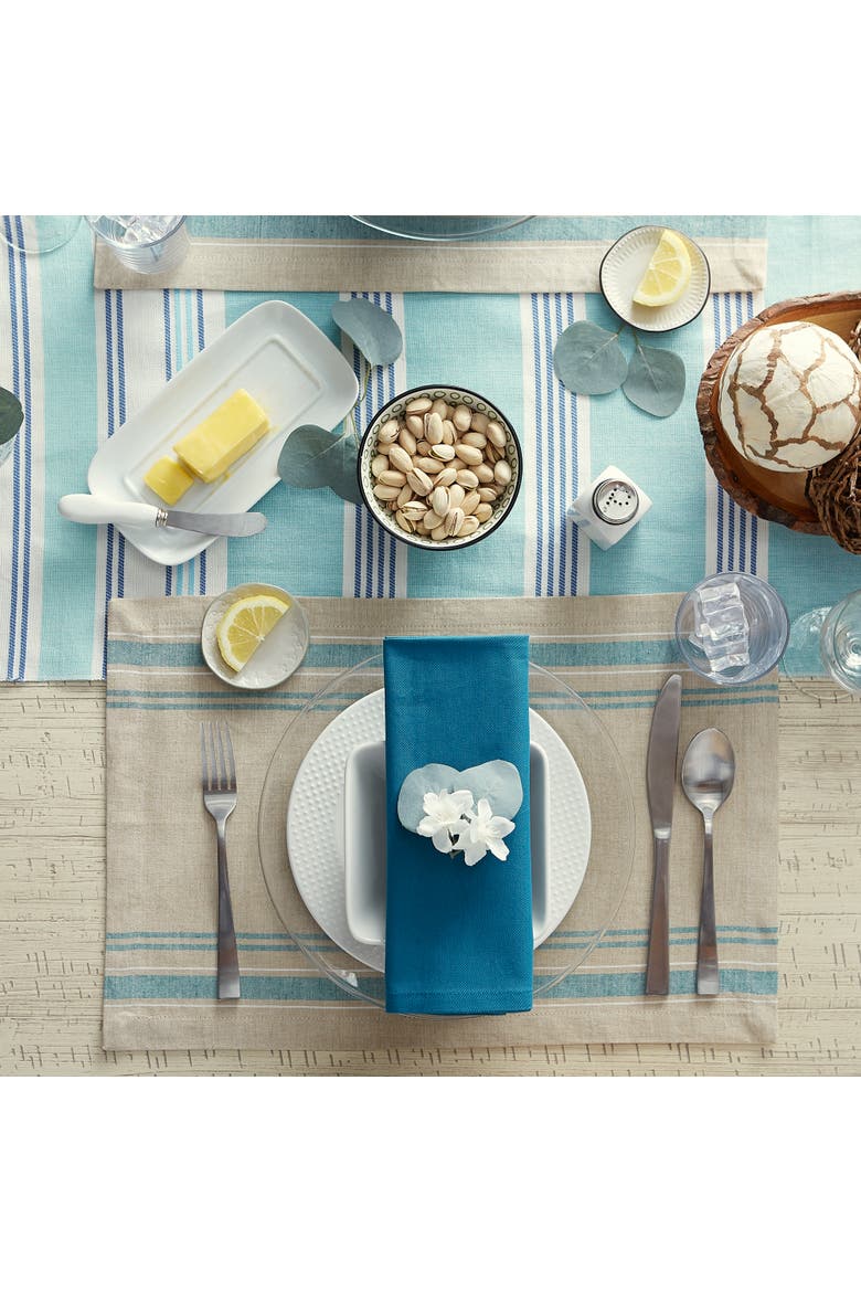 French Stripe Placemat Set/6, Alternate, color, Teal