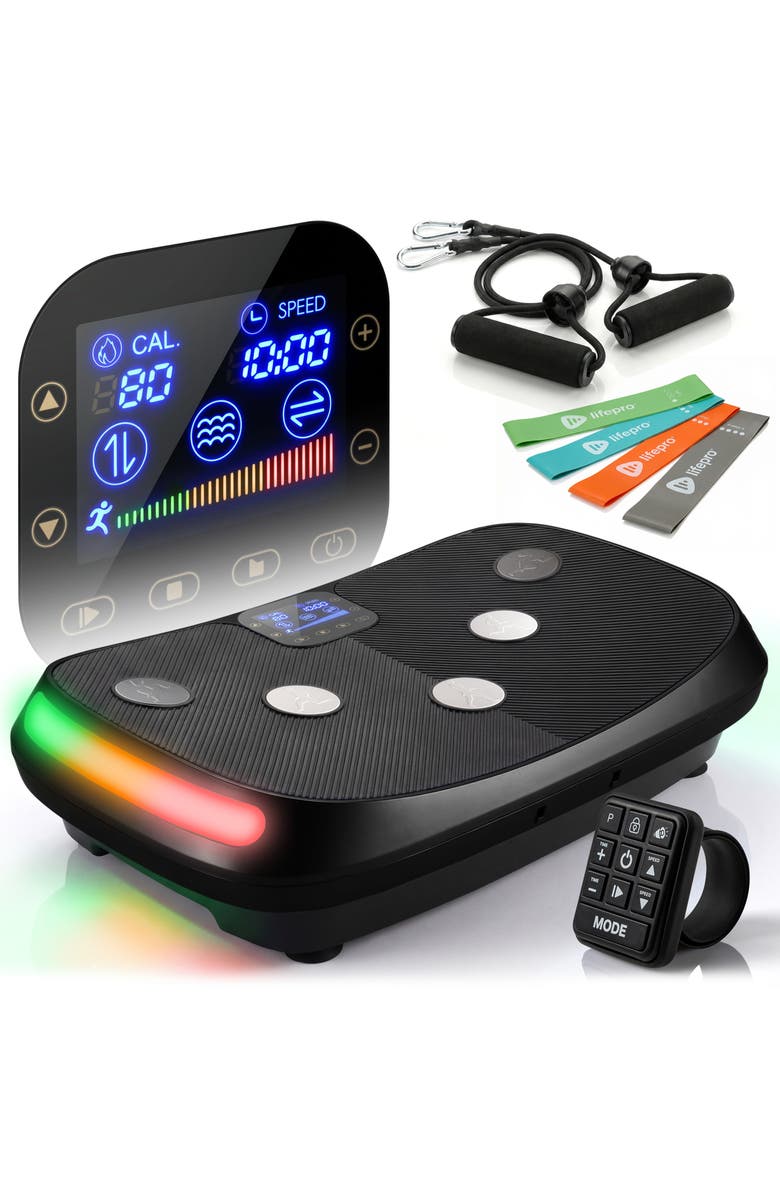 Lifepro Rumblex 4D Vibration Plate Machine with Triple Motors for Fitness Weight Loss and Recovery, Main, color, Black