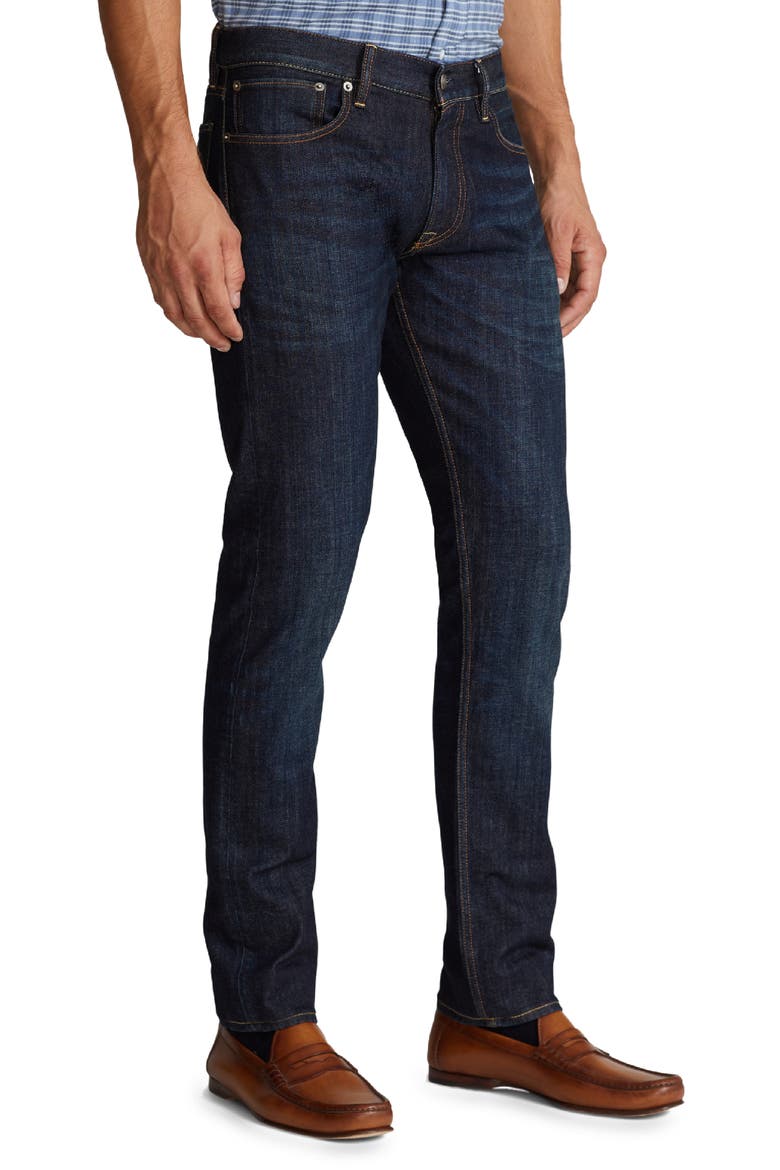 Slim Straight Leg Jeans, Alternate, color, DARK BLUE INDIGO