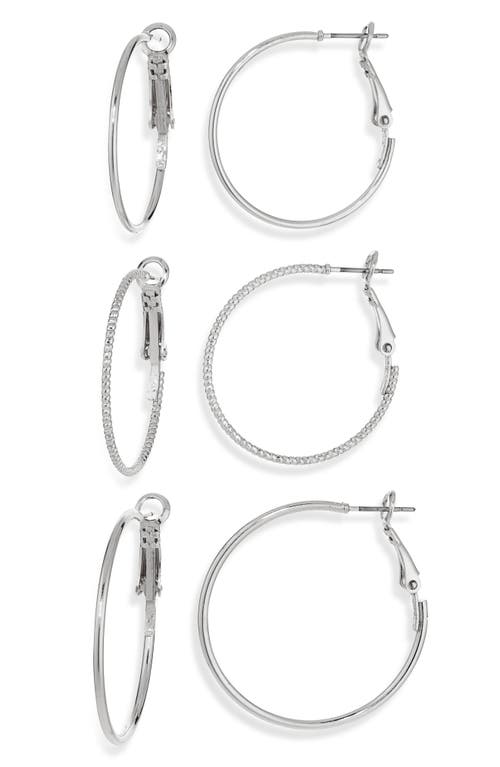 Bp. Thin Sassy 3 Pairs Of Hoop Earrings