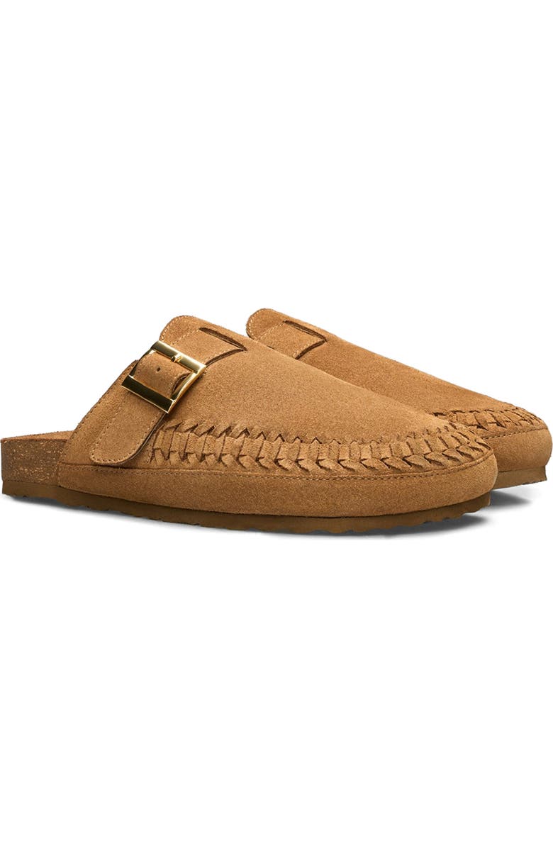 Jelavu Gina Whipstitch Suede Clog, Main, color, Cognac