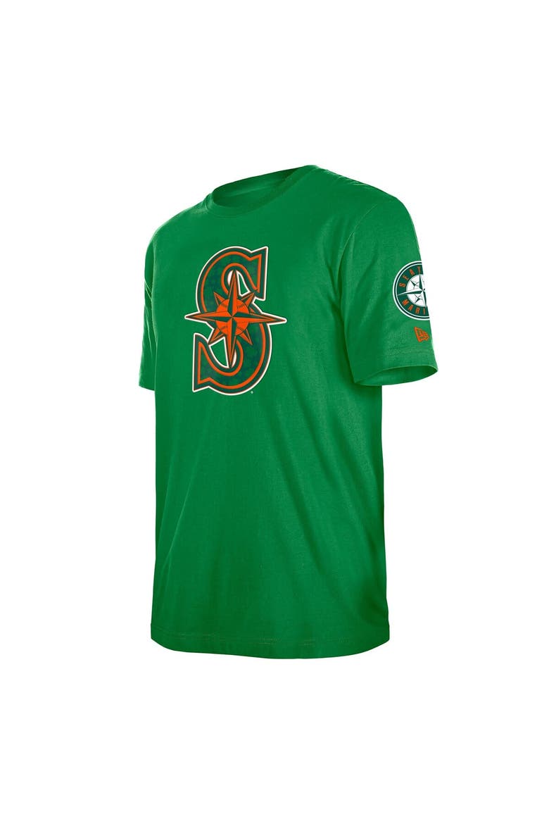 Men's New Era  Kelly Green Seattle Mariners St. Patrick's Day Shamrock Fill T-Shirt, Alternate, color, Kelly Green
