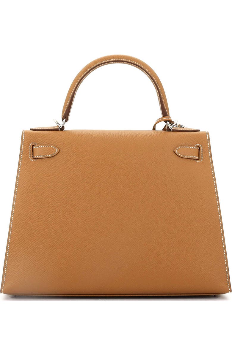Pre-Owned Hermes Kelly Handbag Brown Epsom with Palladium Hardware 28, Alternate, color, Gold