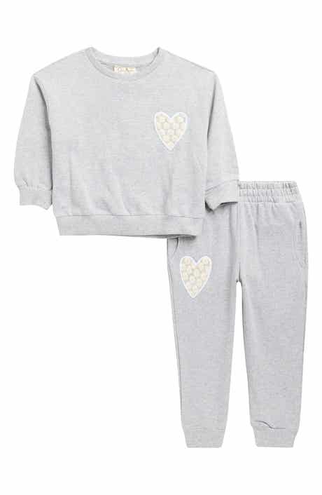 Jessica Simpson Kids' Brush Back French Terry Sweatshirt & Joggers Set