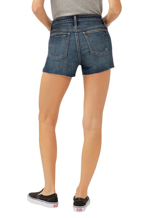 Silver Jeans Co. Beau Raw Hem High Waist Denim Shorts In Indigo