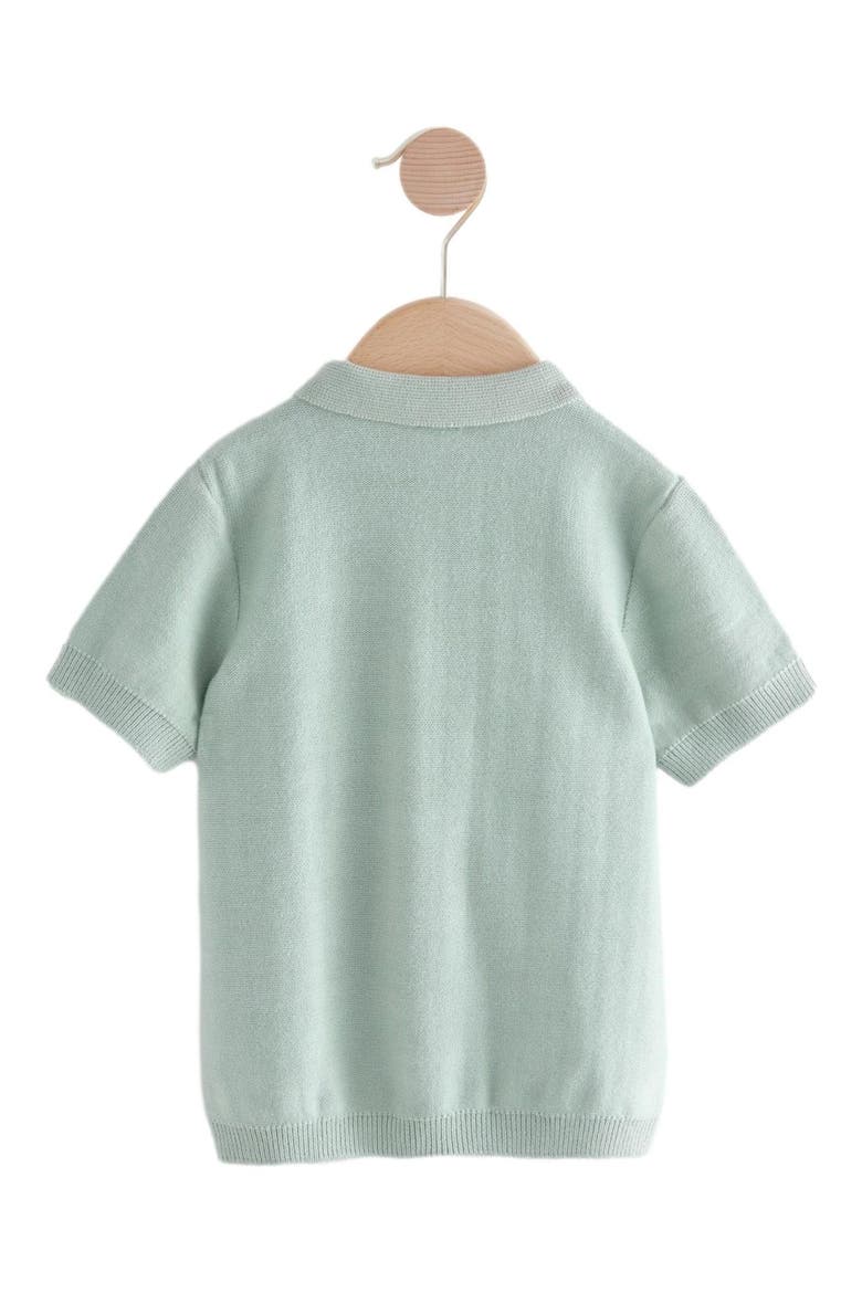 Kids' Embroidered Animal Knit Polo, Alternate, color, MINERAL BLUE