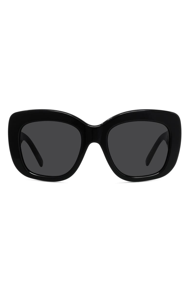 Givenchy Bold 53mm Gradient Butterfly Sunglasses, Main, color, Shiny Black / Smoke