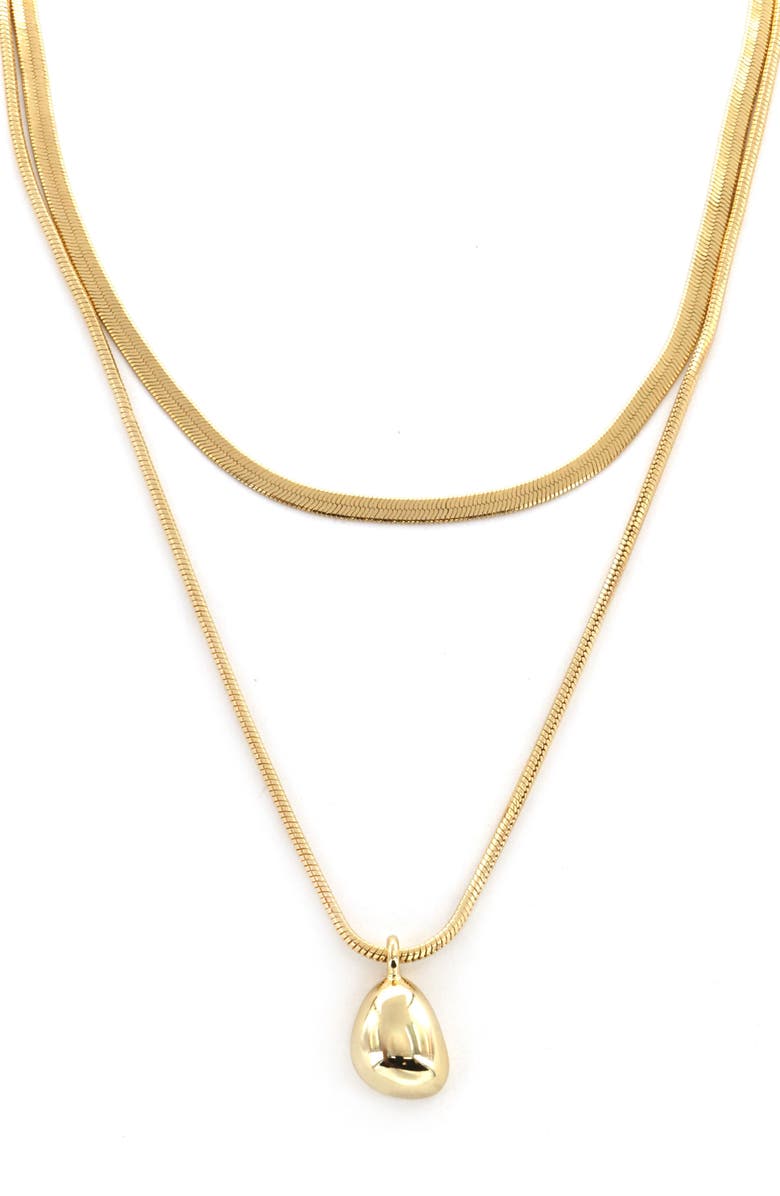 Panacea Layered Herringbone Chain Necklace, Main, color, Gold