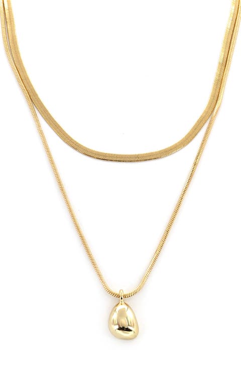 Layered Herringbone Chain Necklace