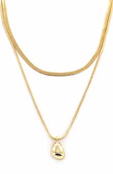 Panacea Layered Herringbone Chain Necklace
