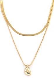 Panacea Layered Herringbone Chain Necklace