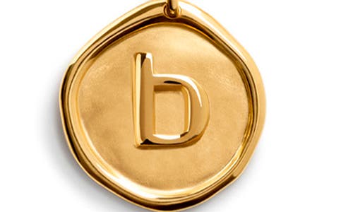Monica Vinader Initial Stamp Pendant Necklace In 18ct Gold Vermeil B