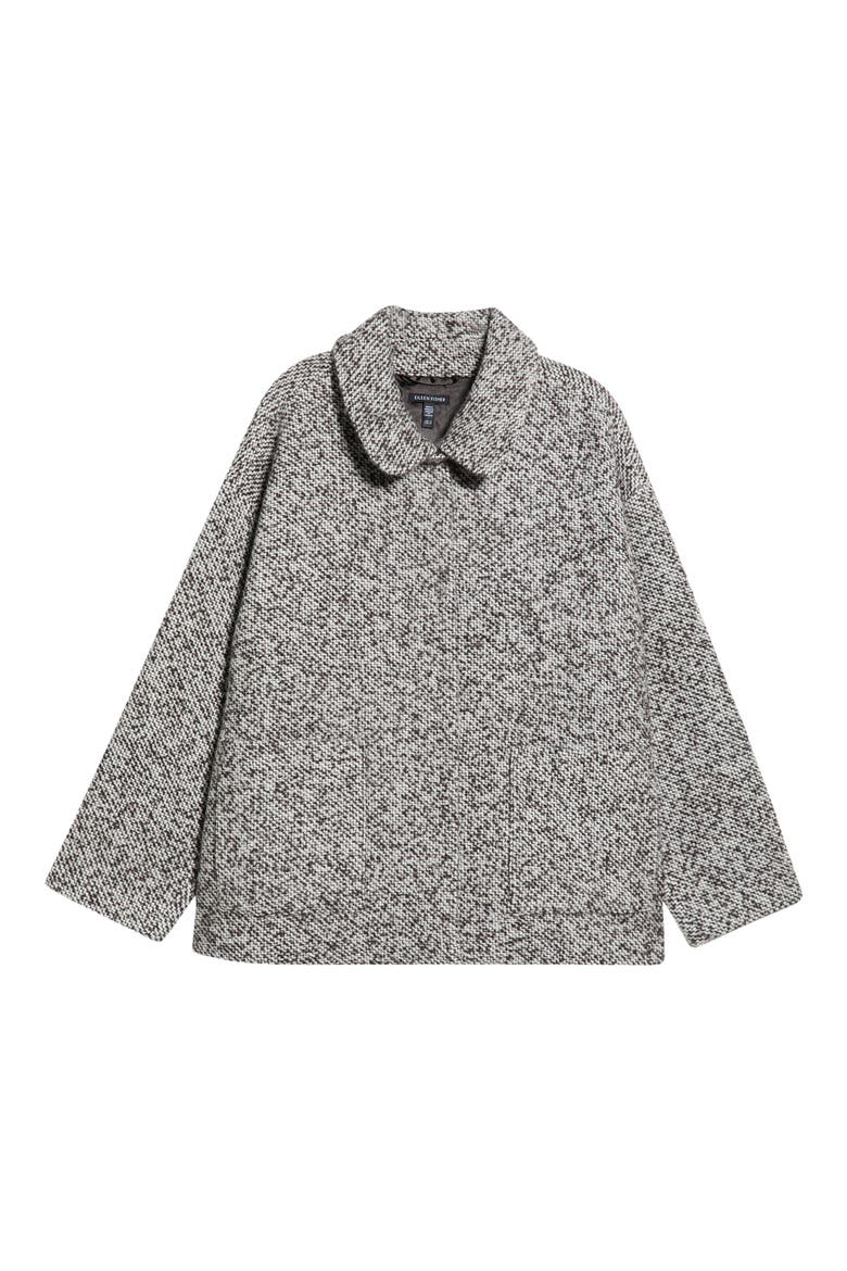 Classic Collar Marled Wool & Alpaca Blend Coat, Alternate, color, COFFEE