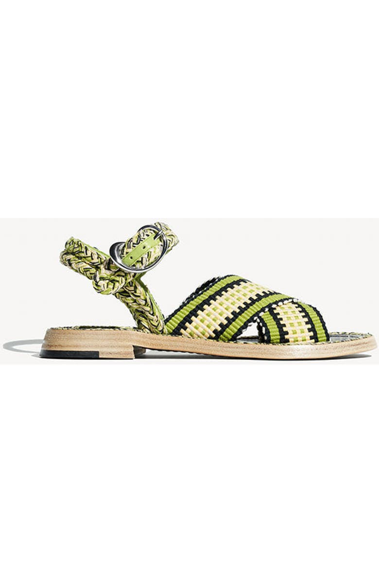 Amambaih Aurora Flat Sandals, Main, color, Olive