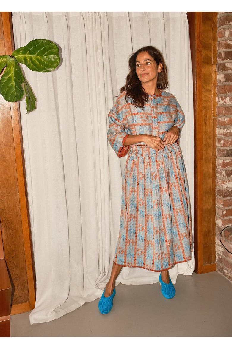 Rara Reversible Midi Skirt, Alternate, color, Birdcage
