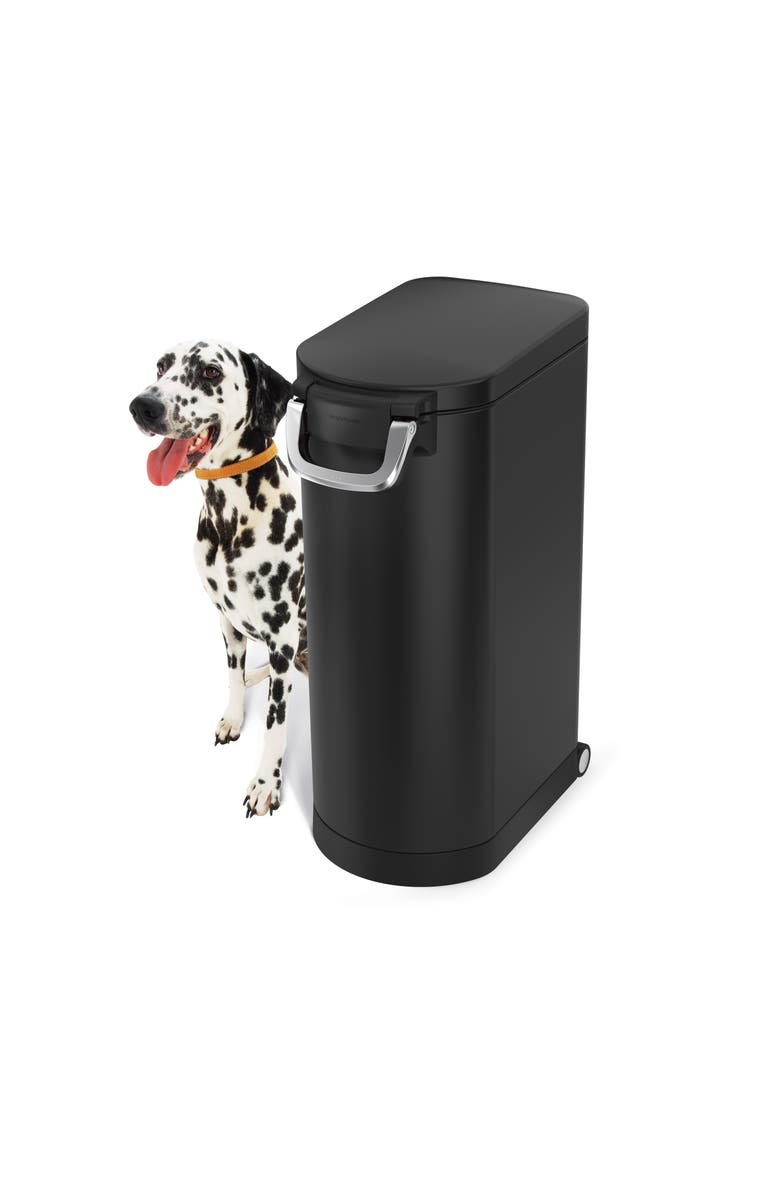 simplehuman x-large pet food can, Alternate, color, Matte Black