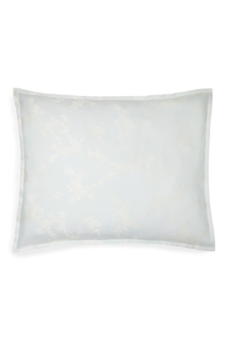 Salara Floral Cotton Sateen Sham, Main, color, AQUAMARINE