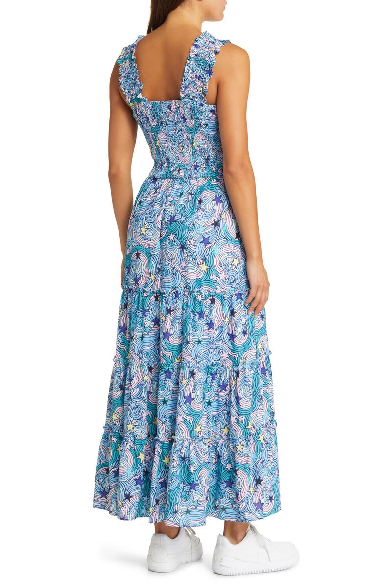 Dressed in Lala Rule Breaker Smocked Maxi Sundress, Alternate, color, Wonder Girl