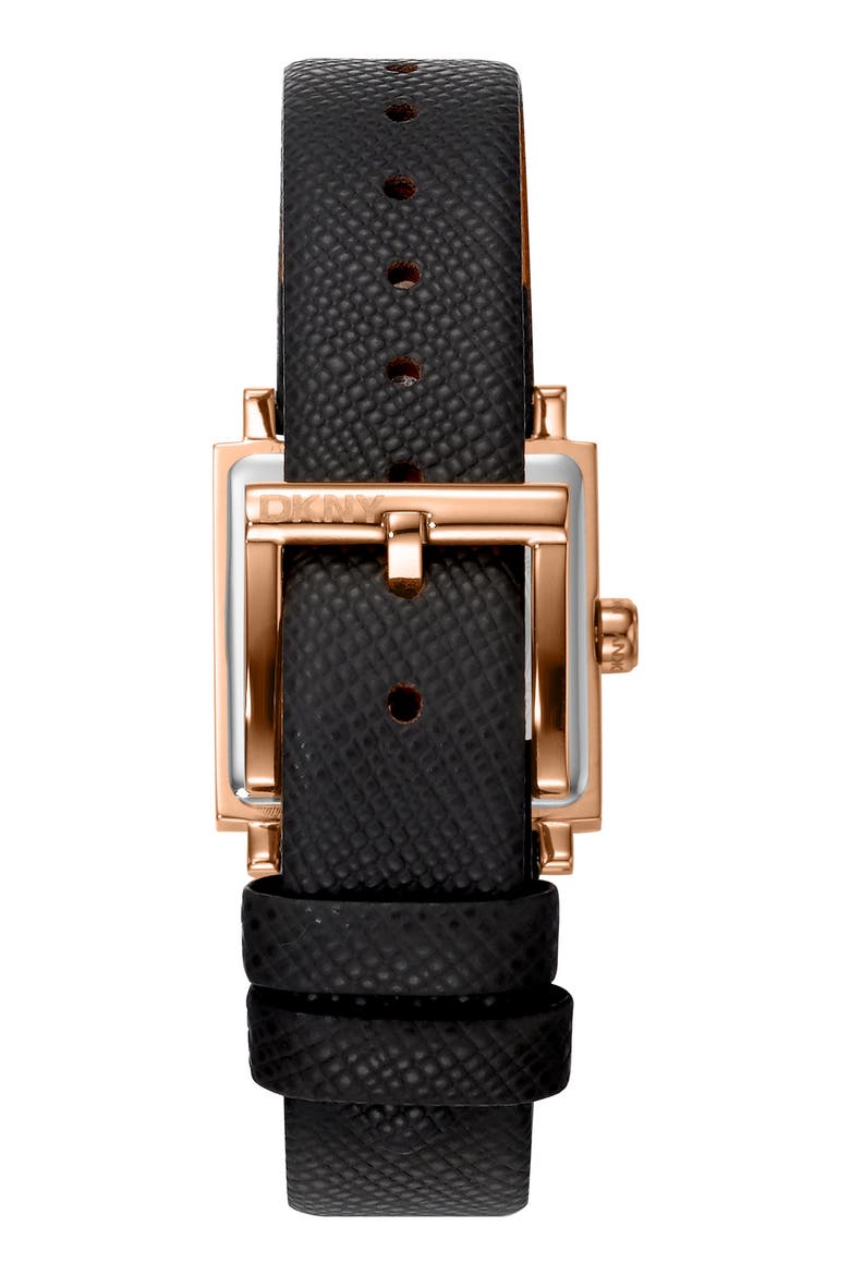 Milanese Square Watch, 24mm x 31mm, Alternate, color, BLACK/ ROSE GOLD