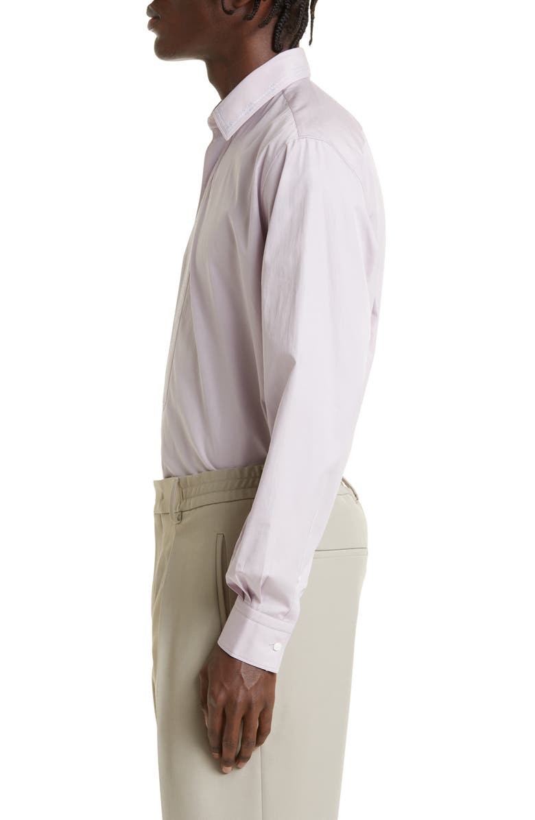 Fendi Men's Logo Embroidered Cotton Poplin Button-Up Shirt, Alternate, color, 