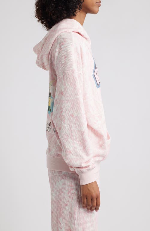 Boys Lie Let Love Guide My Way Rhinestone Thermal Hoodie In Pink
