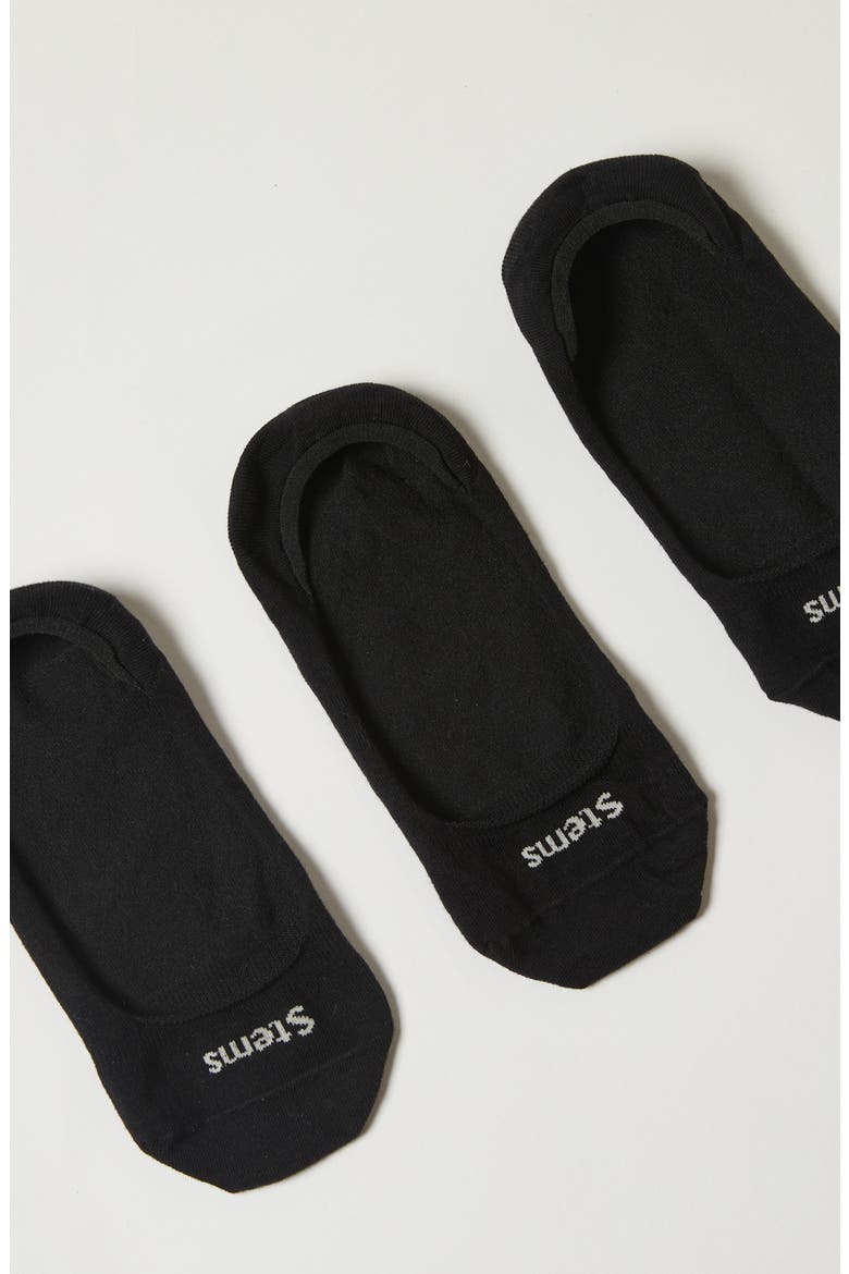 Assorted 3-Pack Cotton Blend No-Show Socks, Alternate, color, BLACK