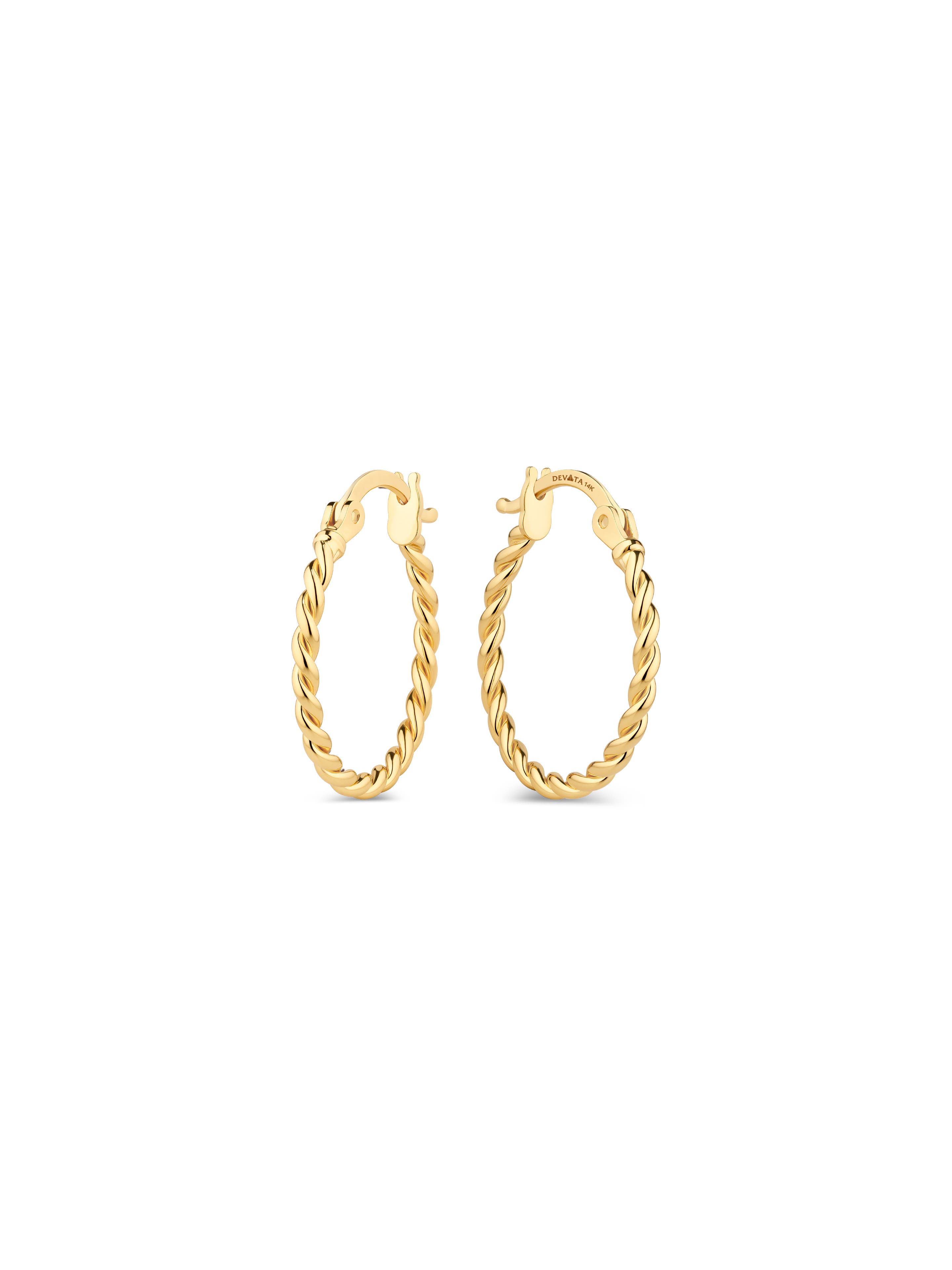 Женские аксессуары DEVATA Twisted Rope Hoop Earrings in 14K Gold — фото 3