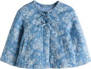 NEXT Kids' Floral Quilted Denim Jacket