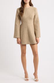 Odd Muse Wool Blend Herringbone Minidress