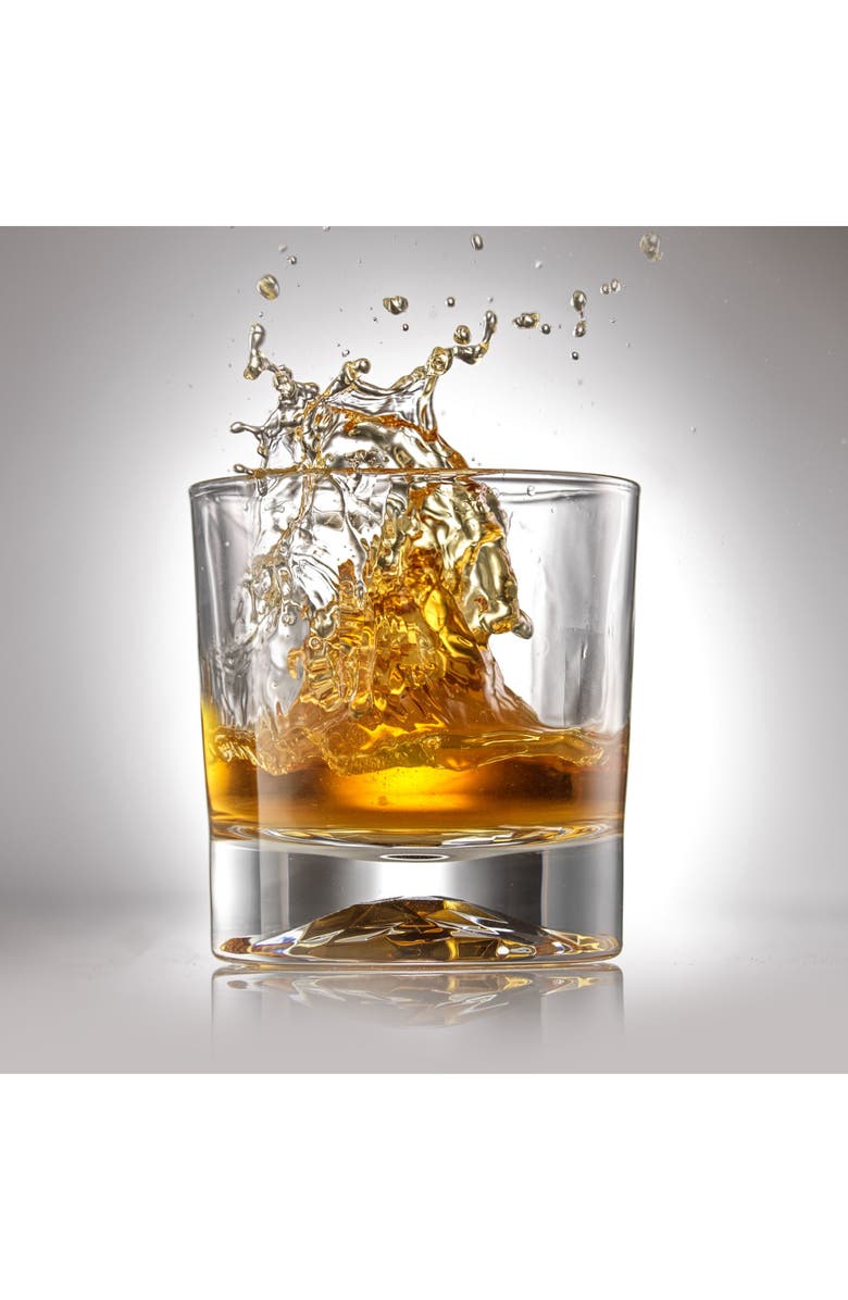 JoyJolt Set of 4 Radiant Double Old-Fashioned Mountain Whiskey Glasses, Alternate, color, Clear