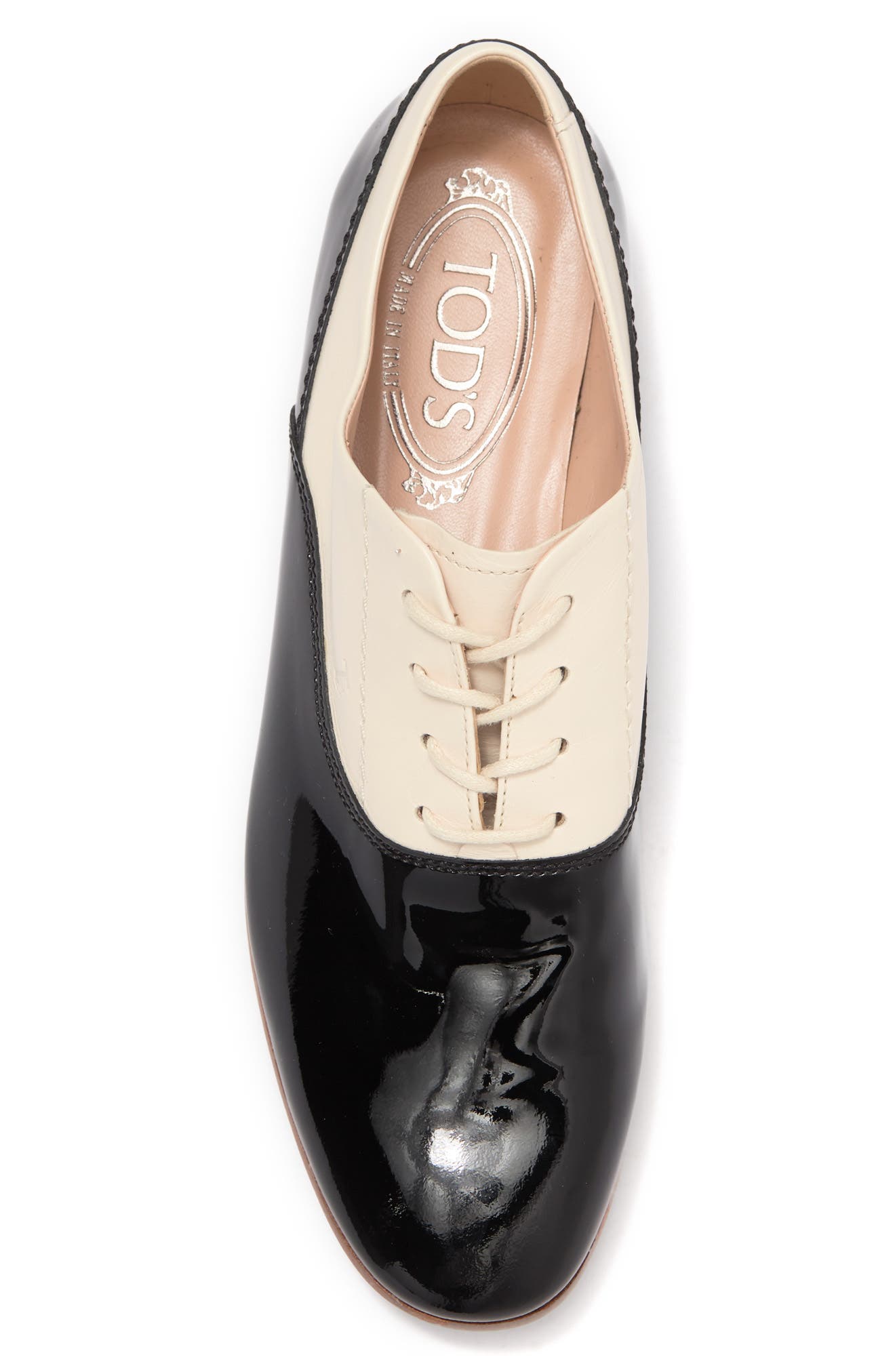 Two-Tone Leather Oxford, Alternate, color, BLACK