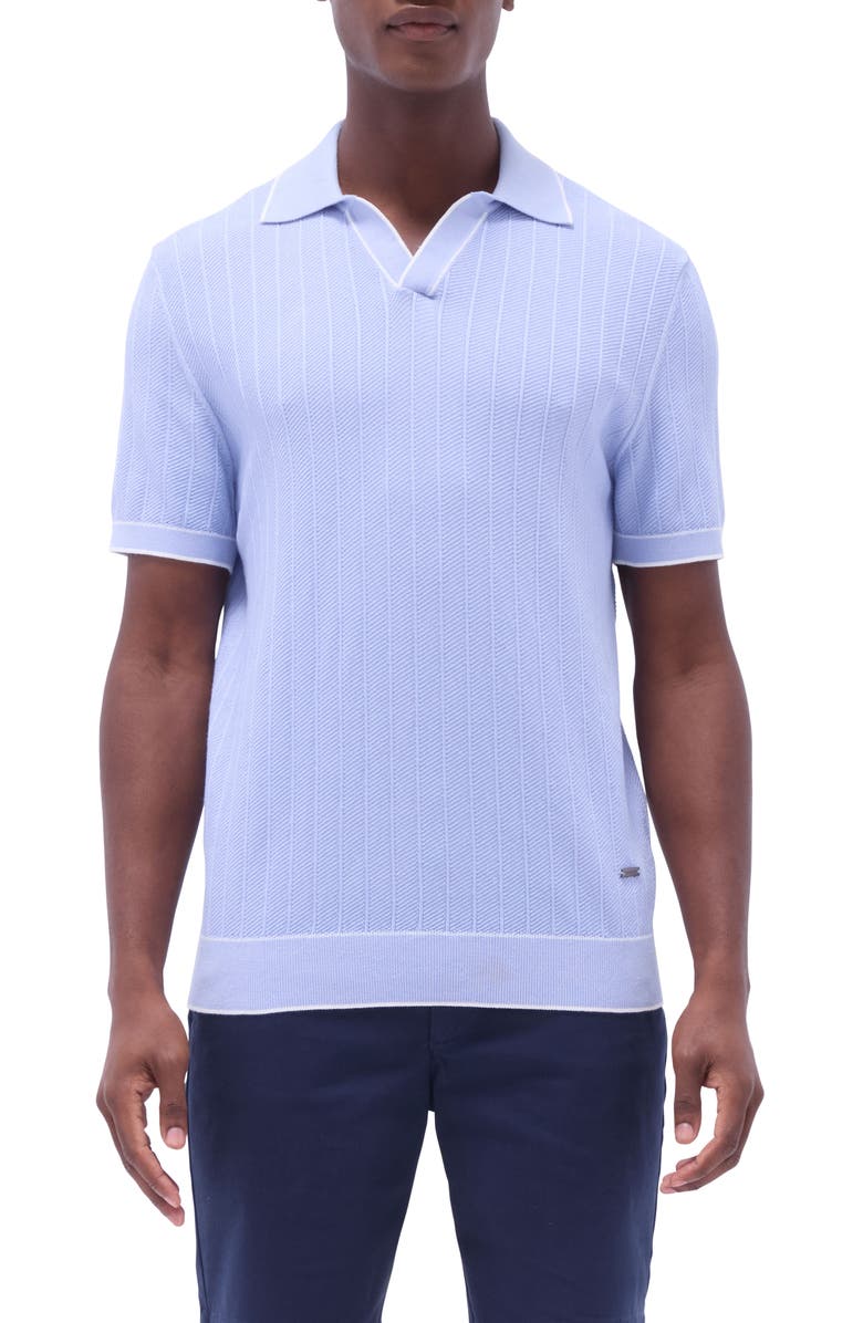 Bugatchi Johnny Collar Rib Polo, Main, color, Sky